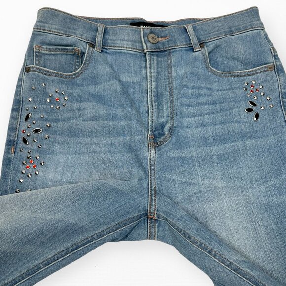 EXPRESS 8 Ankle Legging Super High Rise Embellished‎ Jeans Studded - Picture 5 of 10